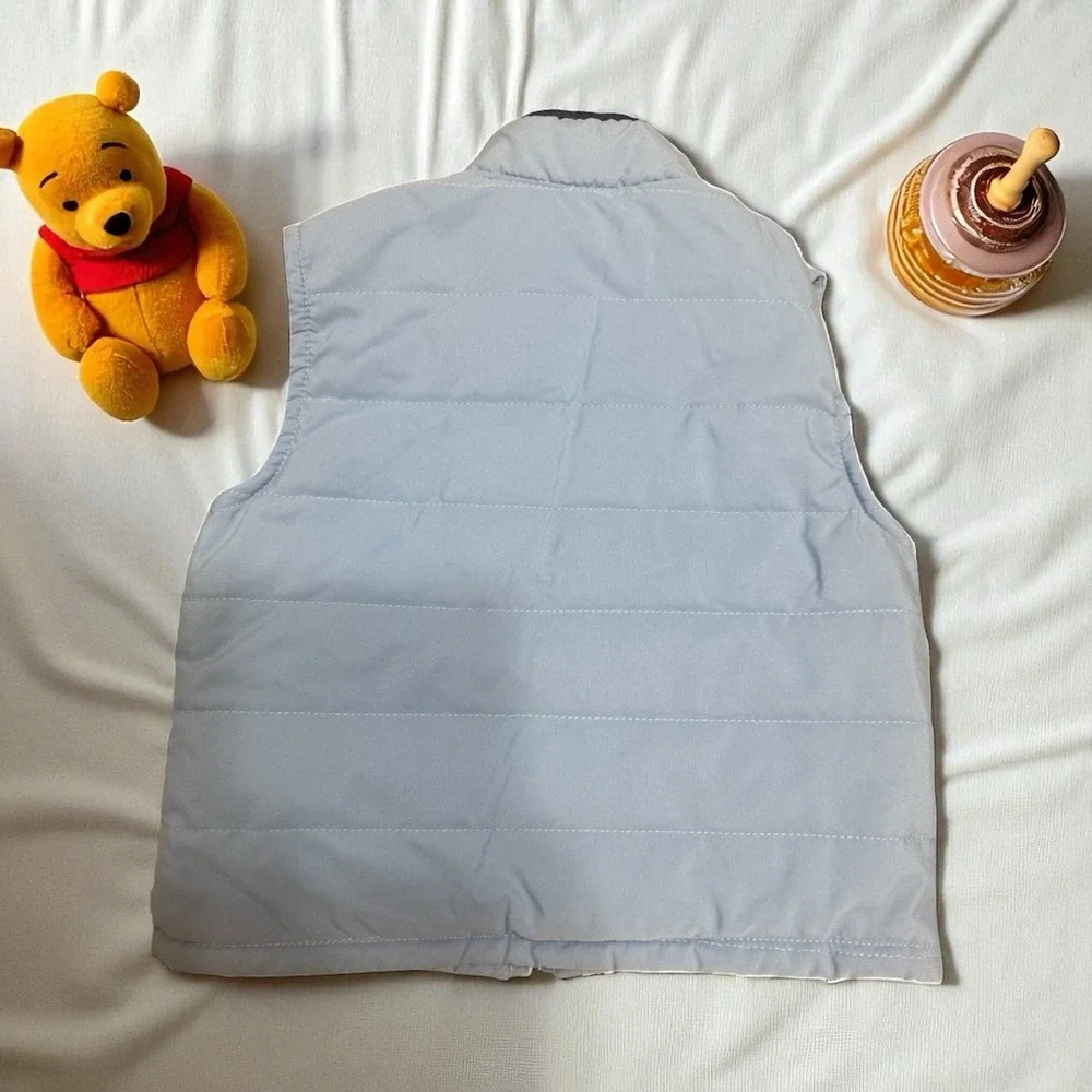 Winnie the Pooh Kid Vest Disney 100 Acre Wood Quilted Zip-Up‎ Y2K Retro Style 2t
